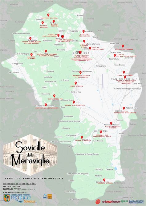 Mappa del Comune di Sovicille con evidenziate le aree di servizio