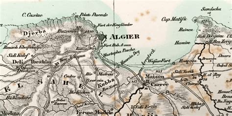 Mappa di Algeri con evidenziato il cimitero di El Alia