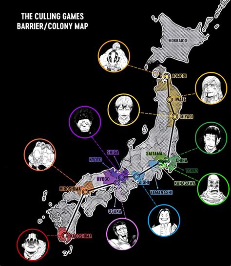 Map of Culling Game Colonies in Japan
