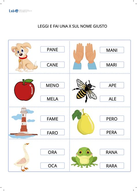 Quaderno aperto con lista di parole e disegni