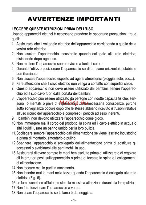 Avviso di sicurezza per apparecchi elettrici