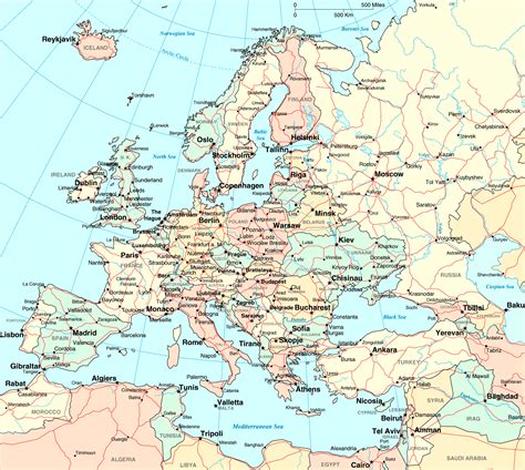 mappa dell'europa con le zone di spedizione e costi indicati