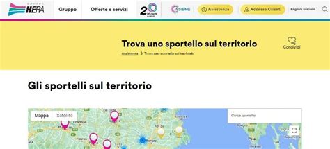 Mappa con la posizione dello sportello Hera di Vignola