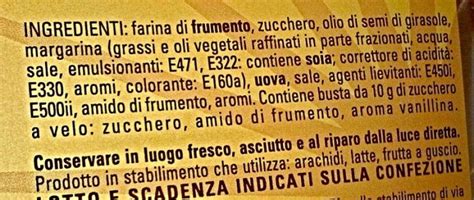 Esempio di etichetta INCI con ingredienti evidenziati e la loro funzione
