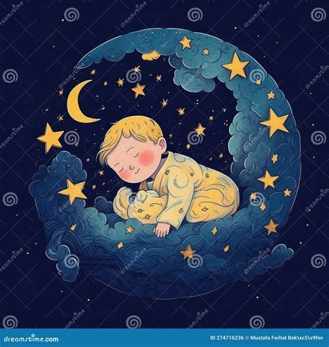 rappresentazione simbolica di un bambino che dorme sotto una luna antica e misteriosa