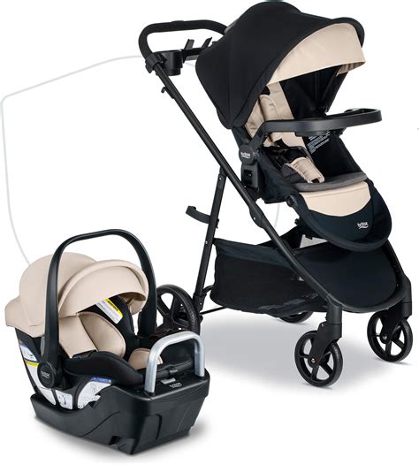 Travel system with car seat on stroller frame