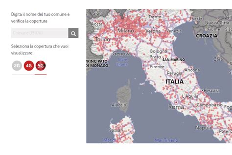Mappa dell'Italia che illustra la copertura della consegna