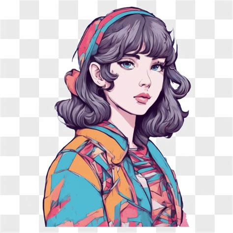 Illustrazione stilizzata di una donna che indossa una tuta corta colorata