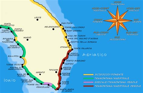 Mappa stilizzata del Salento con il centro di Taranto evidenziato