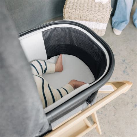 Baby sleeping in spacious carrycot