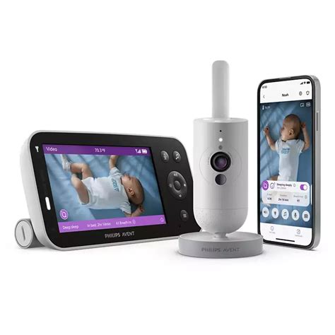 Immagine di un baby monitor Philips Avent con visualizzazione su smartphone