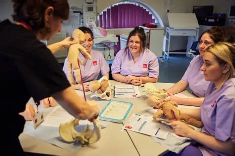 Students in a midwifery classroom setting