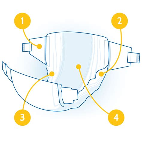 Schema di un pannolino con i suoi strati