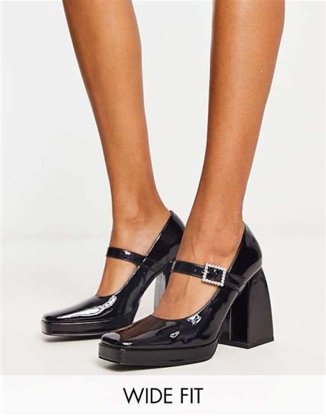 Scarpe Mary Jane in vernice nera con fiocco