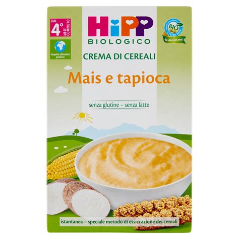 Ingredienti per la crema di mais e tapioca disposti su un tavolo