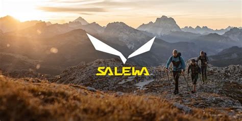 Logo Salewa e illustrazione di montagne