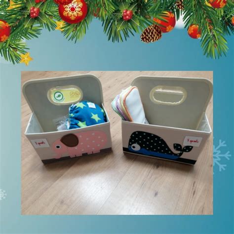 Cestino portapannolini 3 Sprouts come regalo incartato