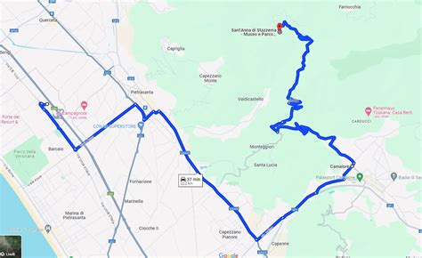 Mappa dei borghi di Sant'Anna di Stazzema e dei monti circostanti