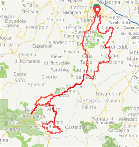 mappa che evidenzia i comuni dell'Unione della Valle del Savio che partecipano al progetto di distribuzione dei kit pannolini