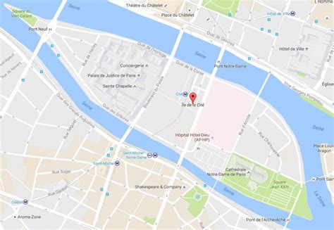 mappa antica dell'île de la Cité con l'indicazione del Grand Châtelet