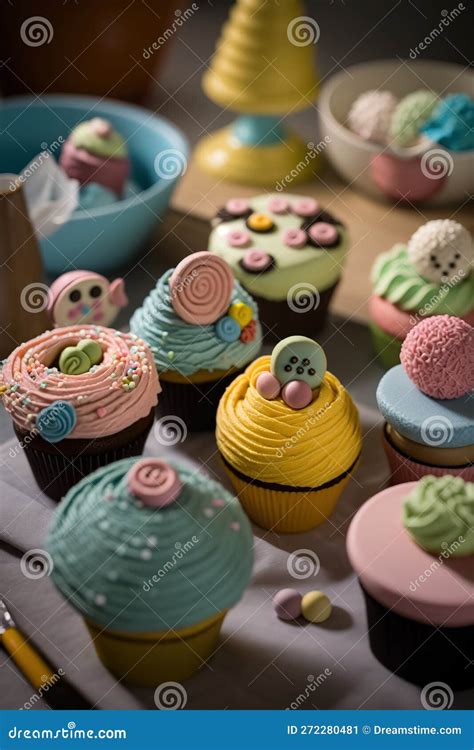 illustrazione di cupcake colorati