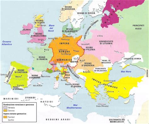mappa storica della diffusione delle giostre in Europa dal XVI secolo