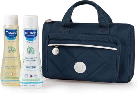 Set Mustela con prodotti per il bagnetto e accessorio portabiberon