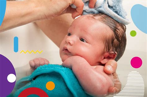 Illustrazione del neonato e consigli per il bagnetto