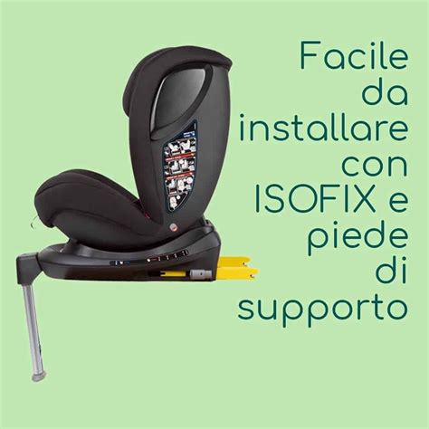 Immagine di un seggiolino auto con piede di supporto installato