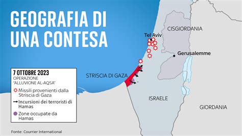 Mappa del confine tra Israele e Gaza