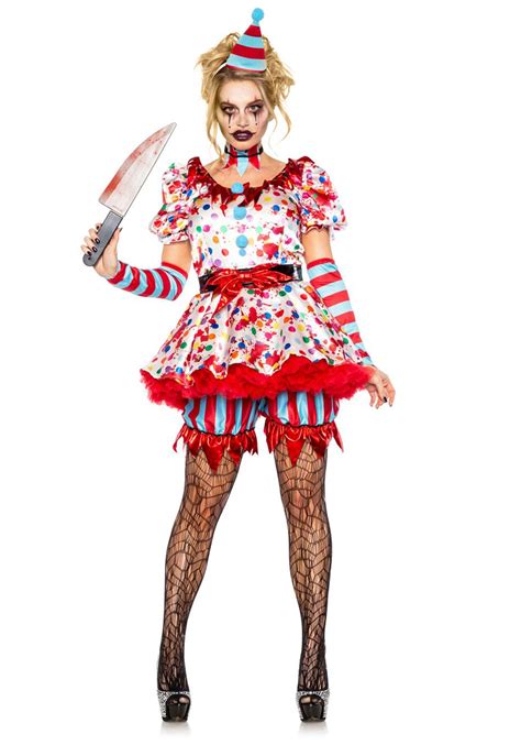 Scary Clown Halloween Costume with exaggerated hair