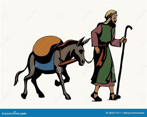 illustrazione antica di un asino carico di merci nel contesto dei vicoli di Napoli