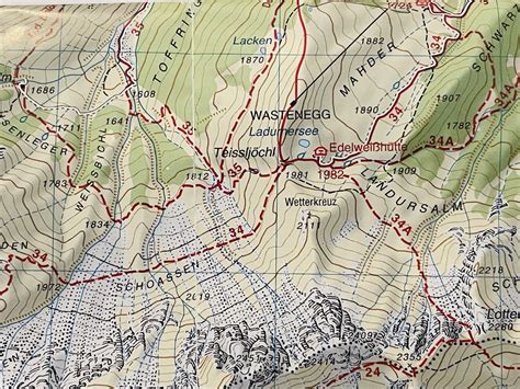 Mappa topografica del sentiero escursionistico verso la Cima degli Olmi