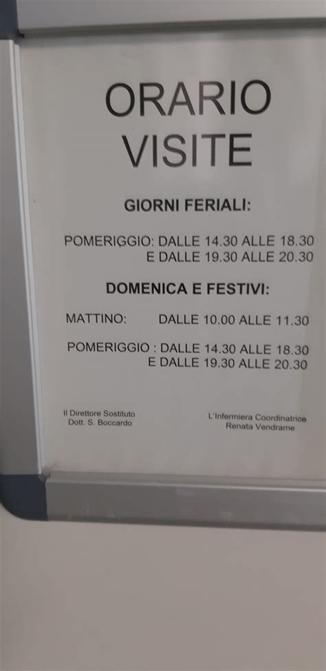Orario visite ospedale