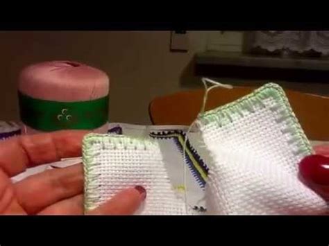 preparazione cartamodello su tela aida con punti lenti