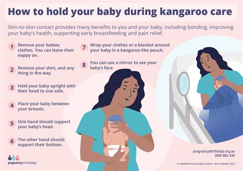 Infografica sull'importanza del contatto pelle a pelle (Kangaroo Mother Care)