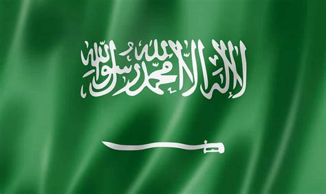 Bandiera dell'Arabia Saudita con simboli finanziari