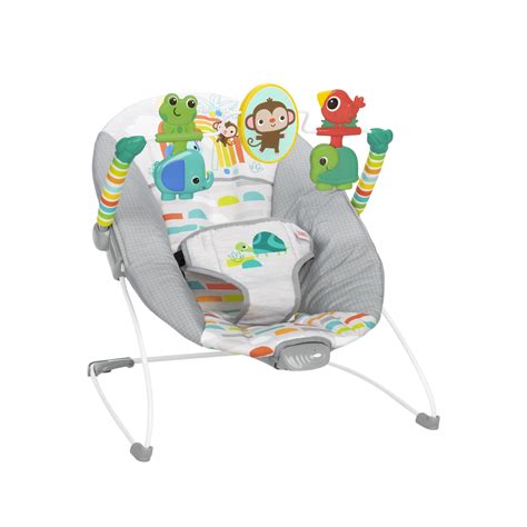 Child's bouncer with adjustable features highlighted
