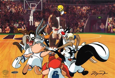 Michael Jordan e i Looney Tunes in una scena di Space Jam