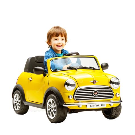 Bambino che guida un giocattolo elettrico