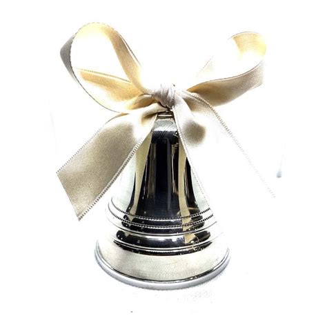Carillon d'argento a forma di campana per battesimo