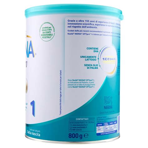 Varietà di prodotti Nidina per la nutrizione infantile