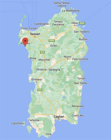 Mappa delle proprietà dell'Immobiliare Nord Ovest ad Alghero e dintorni