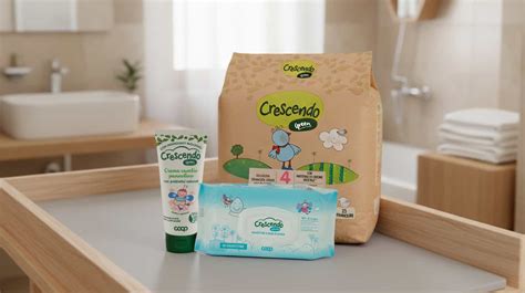 immagine di un kit per il cambio pannolino e prodotti per la cura della pelle sensibile del bambino