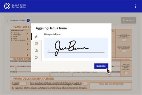 Interfaccia di un servizio di firma elettronica
