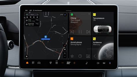 Dettagli del sistema di infotainment Google integrato e cruscotto digitale
