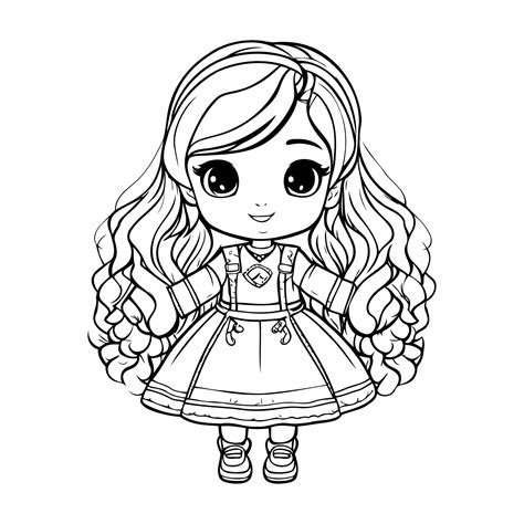 Bambina con capelli lunghi e ricci