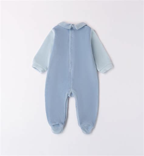 Tutina in ciniglia azzurra per neonato