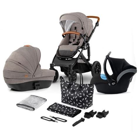 Veduta d'insieme del passeggino Trio Kinderkraft Prime con navicella montata
