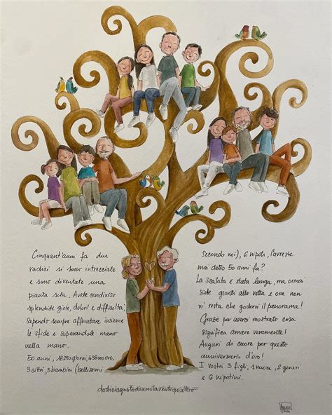 Illustrazione: L'albero della vita familiare, con radici profonde e rami che si estendono